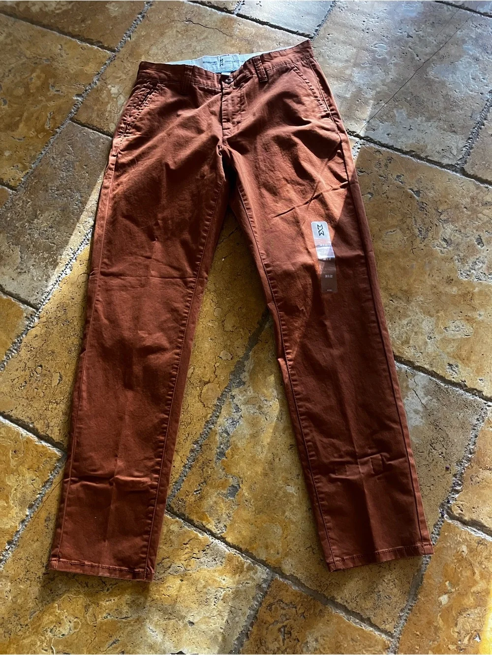 NWT JCPenney Men's Chinos in Rust-Burnt Orange